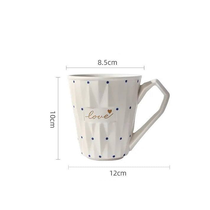 Enhabit Faceted Ceramic Coffee Mug - Love