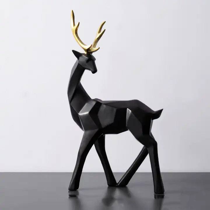 Enhabit Faceted Standing Antler Decorative Sculpture - Black