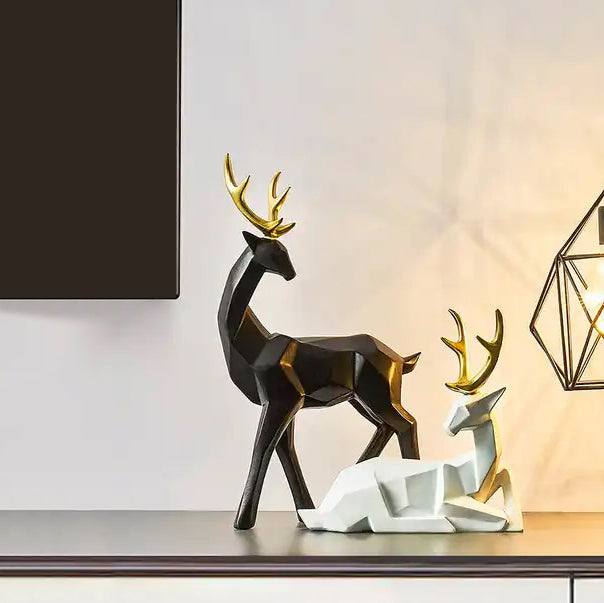 Enhabit Faceted Standing Antler Decorative Sculpture - Black