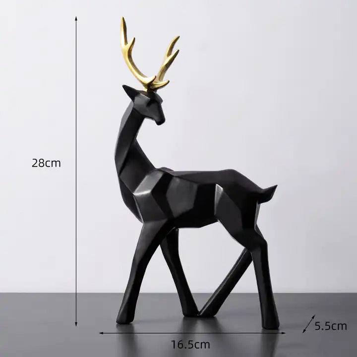 Enhabit Faceted Standing Antler Decorative Sculpture - Black