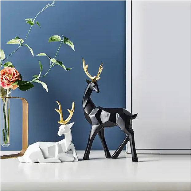 Enhabit Faceted Standing Antler Decorative Sculpture - Black