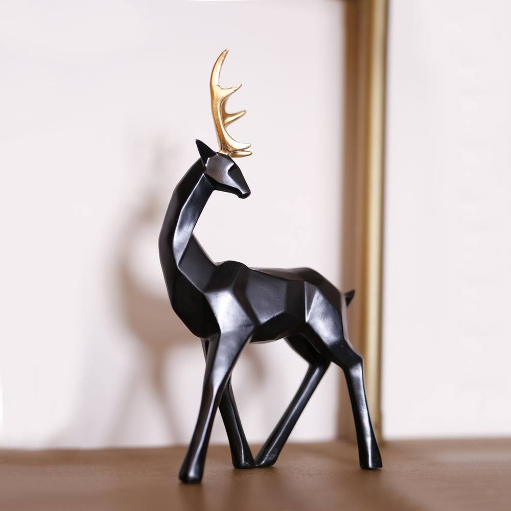 Enhabit Faceted Standing Antler Decorative Sculpture - Black