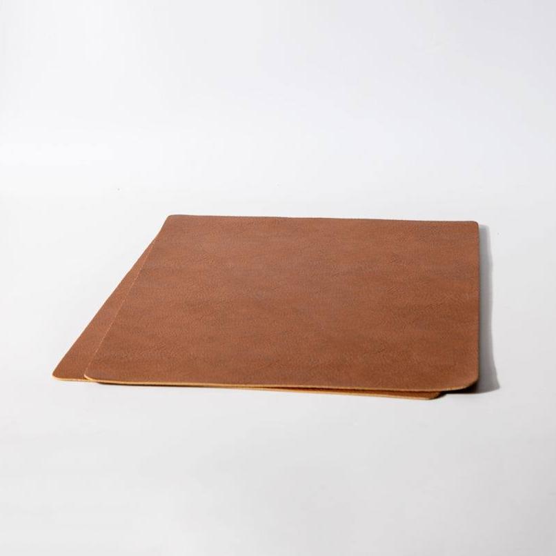 Enhabit Faux Leather Rectangular Placemats, Set of 2 - Tan Brown