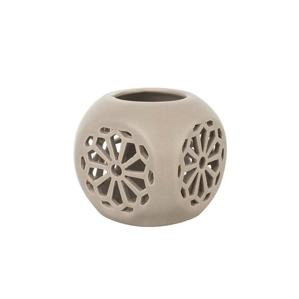 Enhabit Fiore Ceramic Tealight Holder Medium - Beige