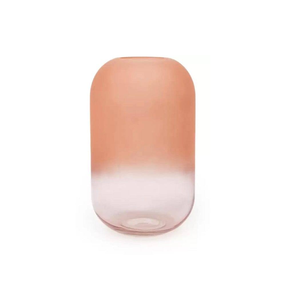 Enhabit Frosted Glass Vase - Pink