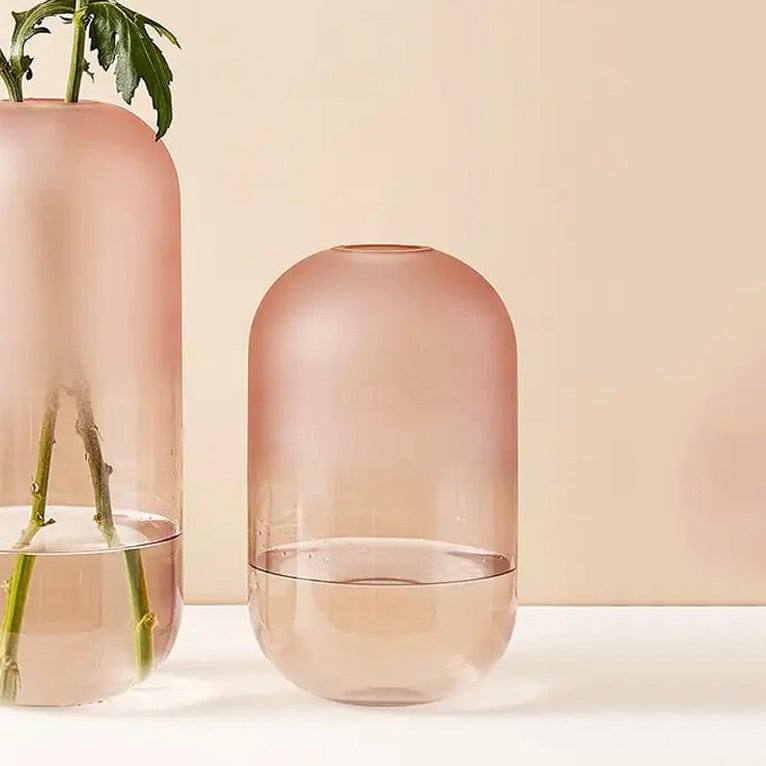 Enhabit Frosted Glass Vase - Pink