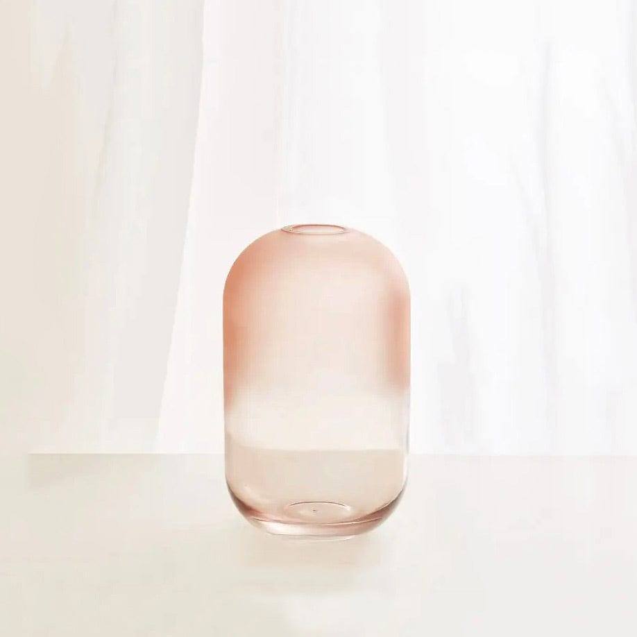 Enhabit Frosted Glass Vase - Pink