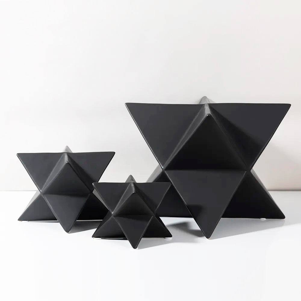 Enhabit Geometric Star Decorative Sculpture Medium - Black