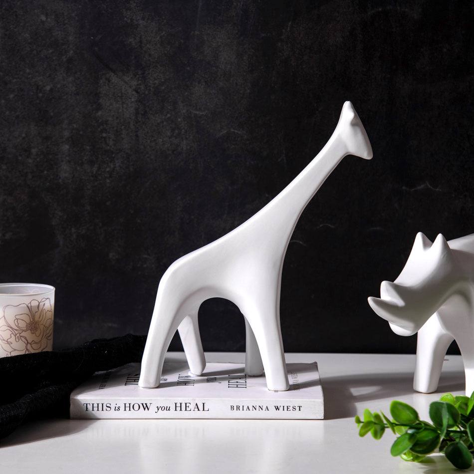 Enhabit Giraffe Decor Accent - White