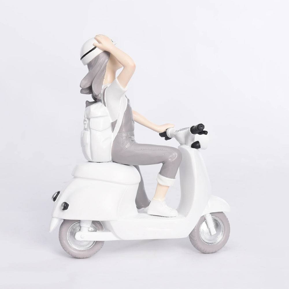 Enhabit Girl On Scooter Decorative Sculpture