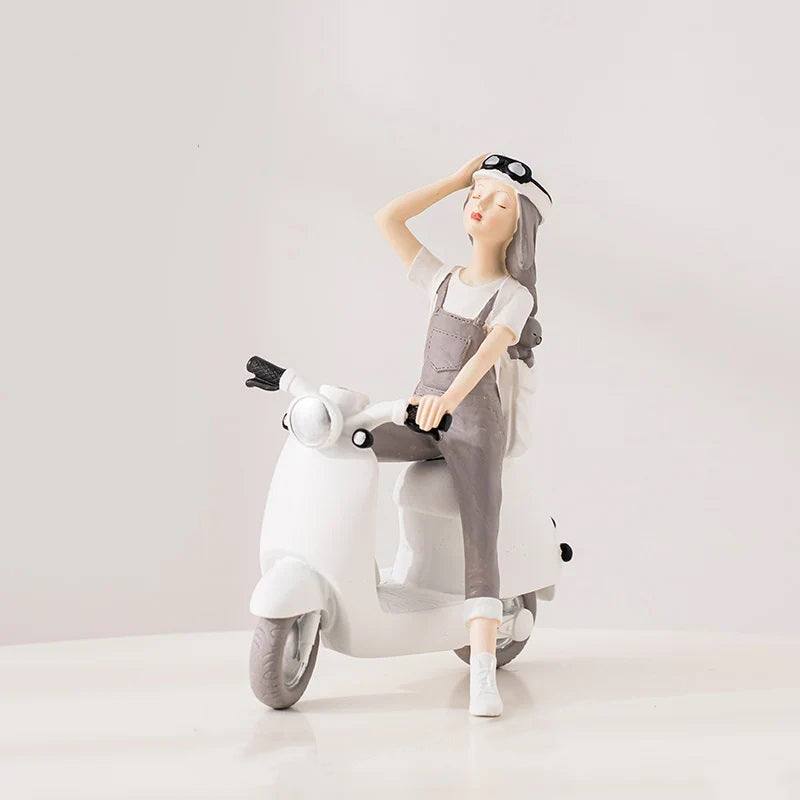 Enhabit Girl On Scooter Decorative Sculpture