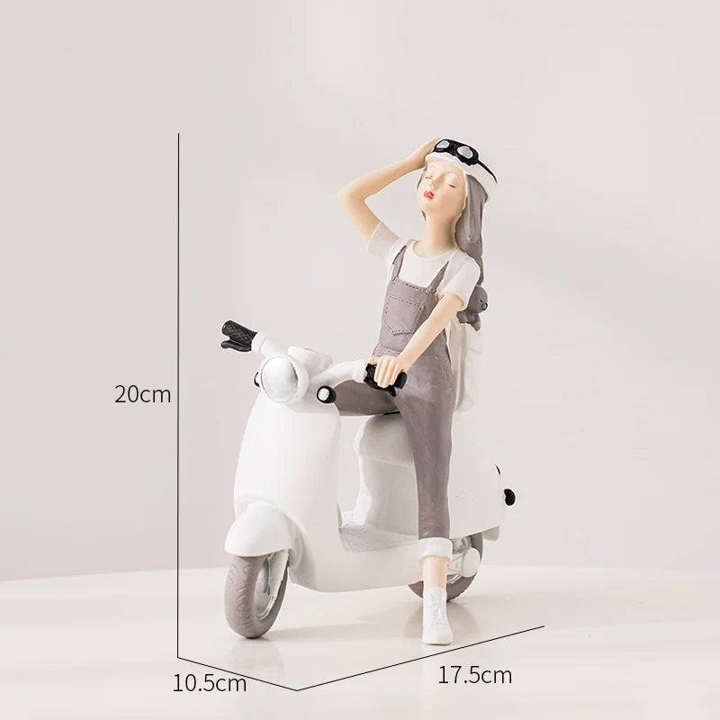 Enhabit Girl On Scooter Decorative Sculpture