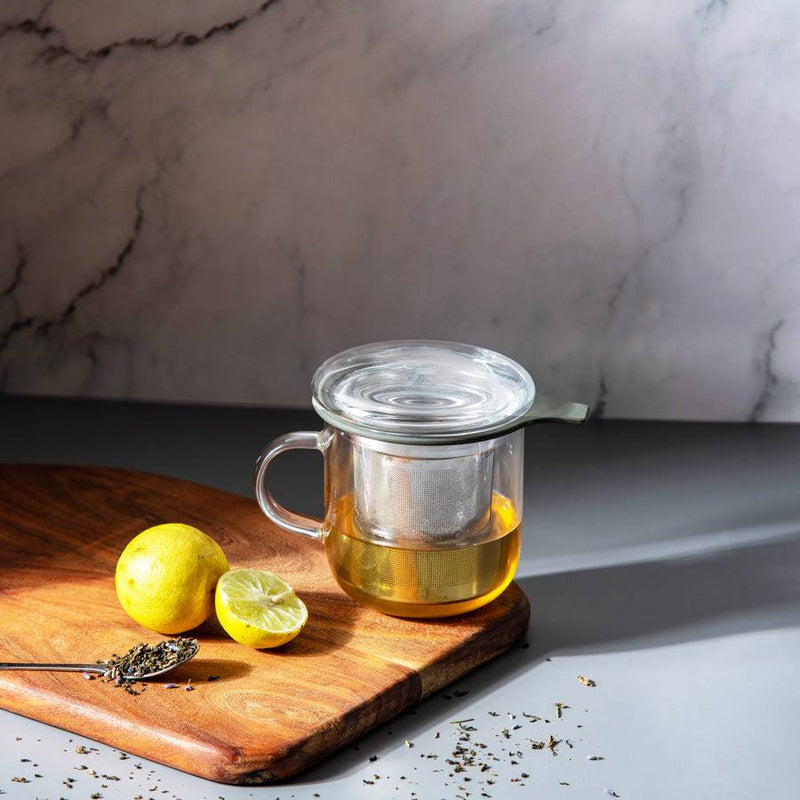 Enhabit Glass Mug with Tea Filter