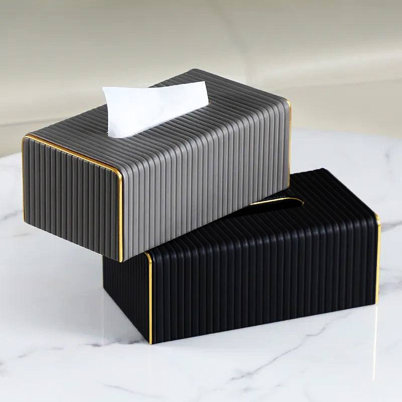 Enhabit Gold Edge Tissue Box Holder - Dark Grey