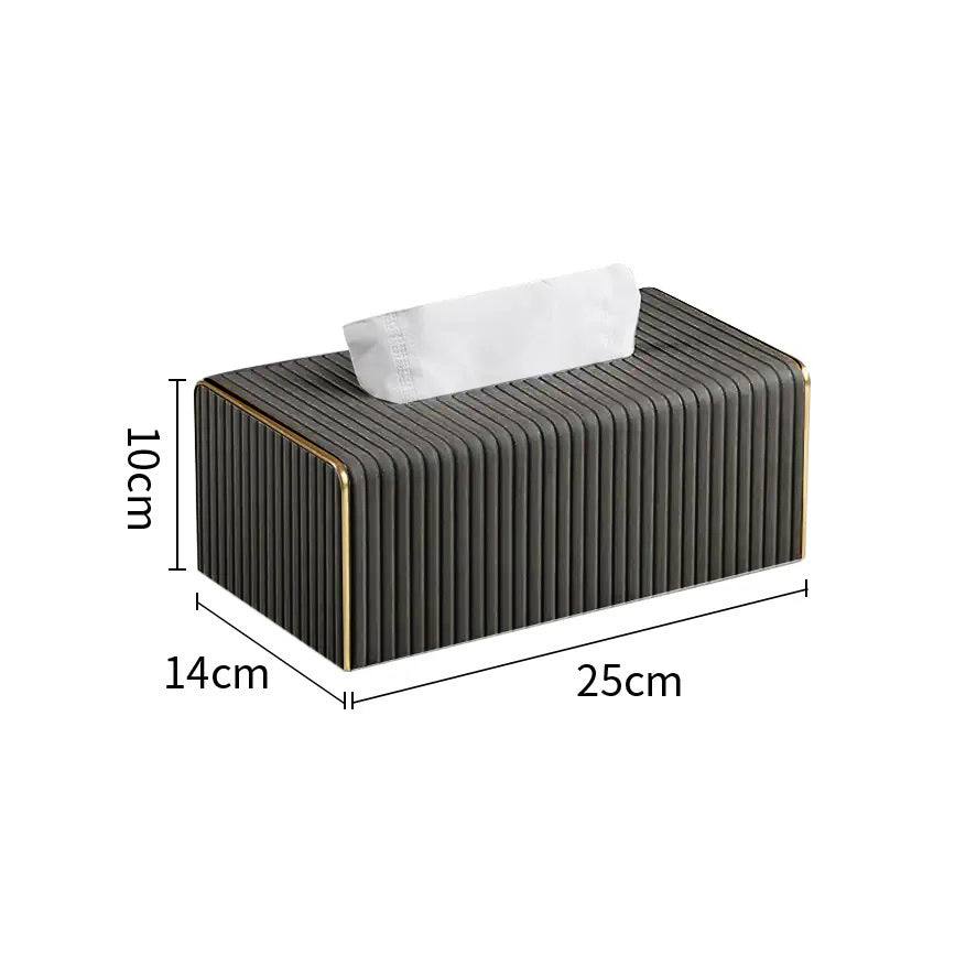 Enhabit Gold Edge Tissue Box Holder - Dark Grey