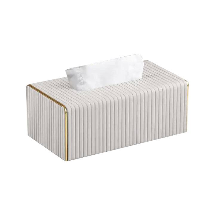 Enhabit Gold Edge Tissue Box Holder - White