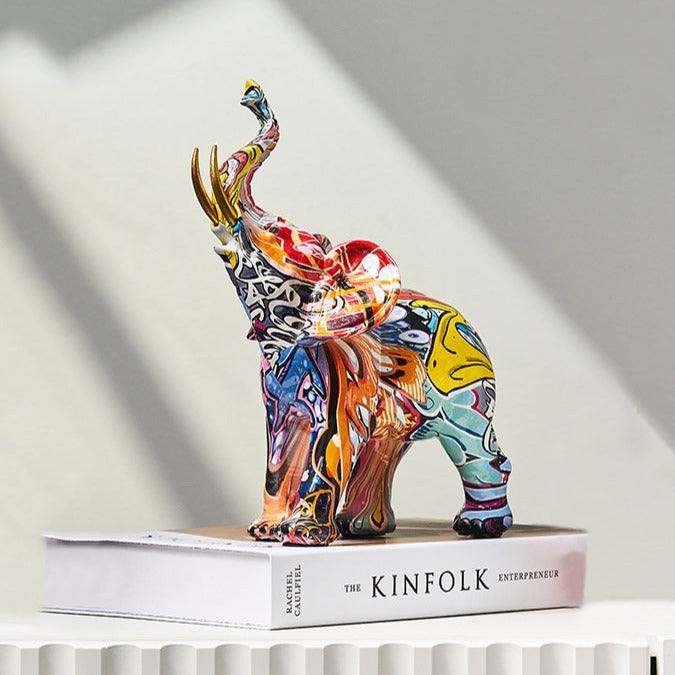 Enhabit Graffiti Elephant Decorative Sculpture Medium