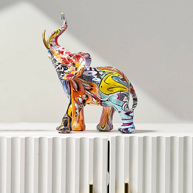 Enhabit Graffiti Elephant Decorative Sculpture Medium