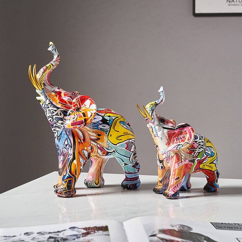 Enhabit Graffiti Elephant Decorative Sculpture Medium