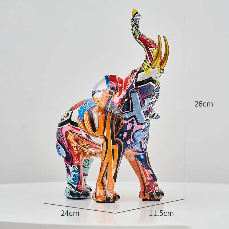 Enhabit Graffiti Elephant Decorative Sculpture Medium