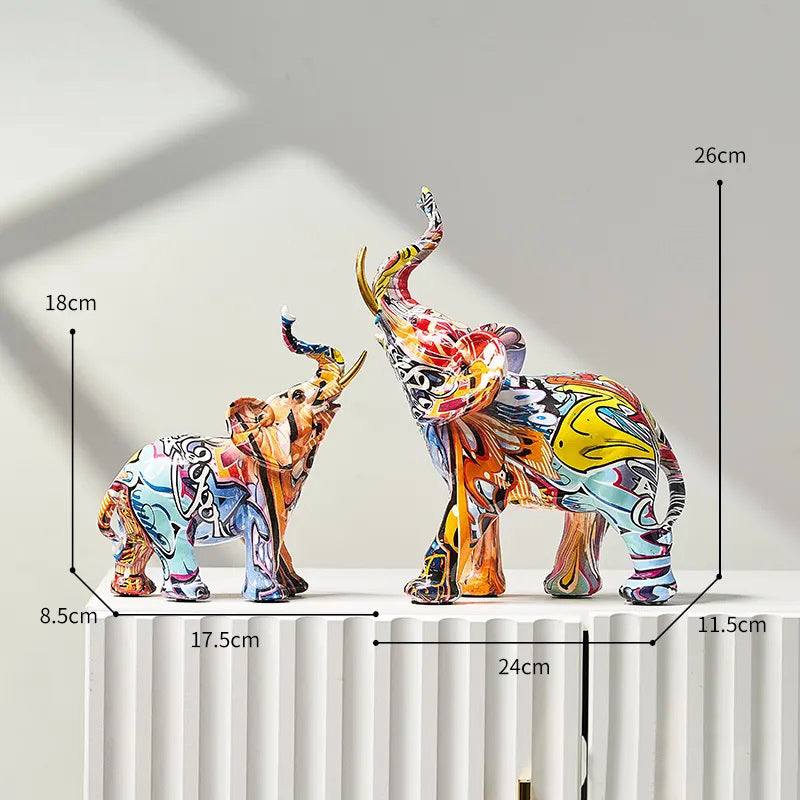 Enhabit Graffiti Elephant Decorative Sculpture Medium