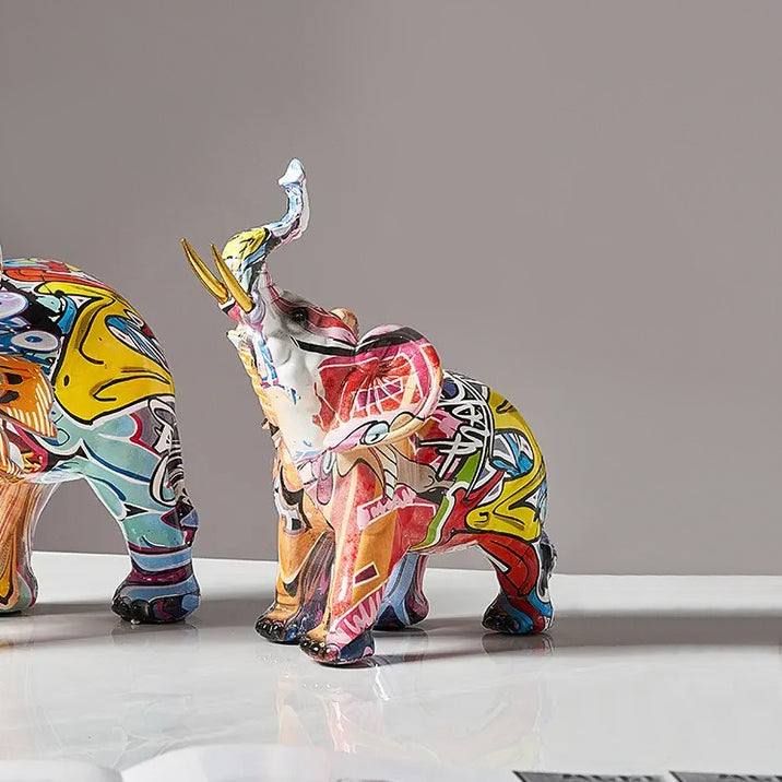 Enhabit Graffiti Elephant Decorative Sculpture Small