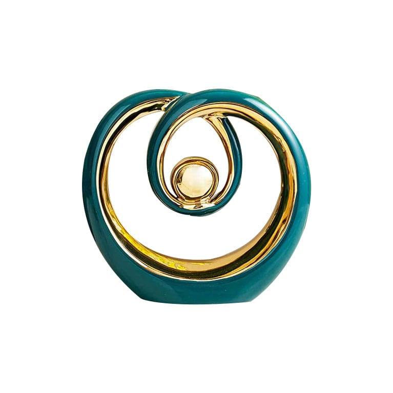 Enhabit Halo Ceramic Sculpture Medium - Green Gold