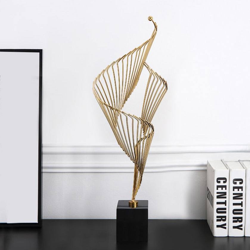 Enhabit Helix Metallic Sculpture - Black Gold