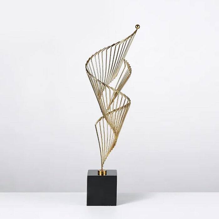 Enhabit Helix Metallic Sculpture - Black Gold