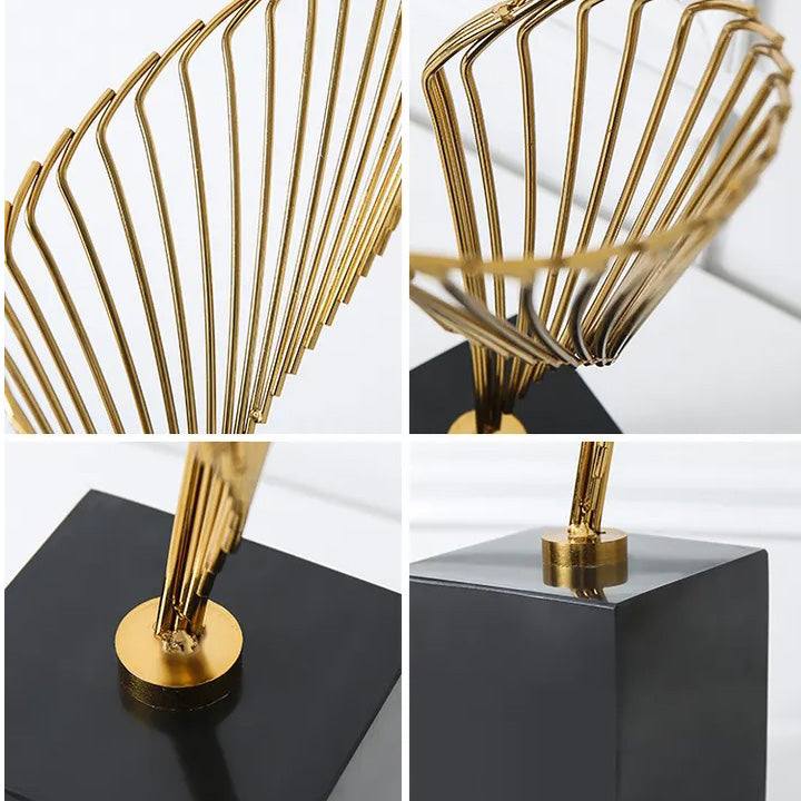 Enhabit Helix Metallic Sculpture - Black Gold