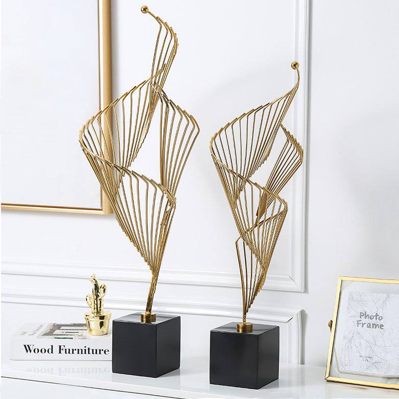 Enhabit Helix Metallic Sculpture - Black Gold