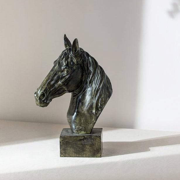 Enhabit Horse Bust Decorative Sculpture Large - Black