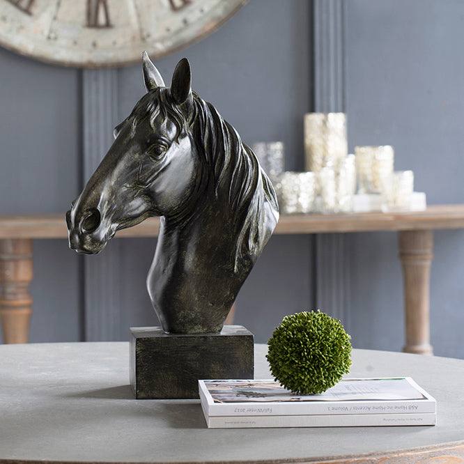 Enhabit Horse Bust Decorative Sculpture Large - Black