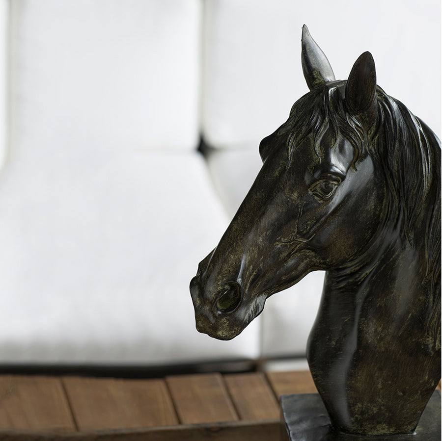 Enhabit Horse Bust Decorative Sculpture Large - Black