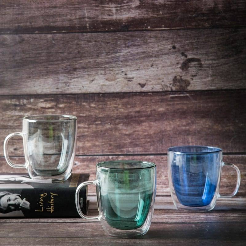 Buy Double Wall Glass Coffee Mugs 450 ML, 1CHASE