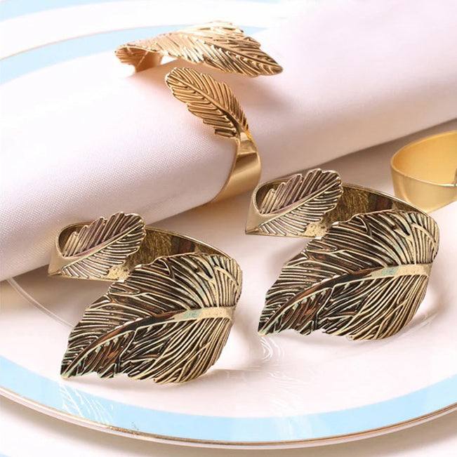 Set of 6 Brass Napkin high quality Rings in Box