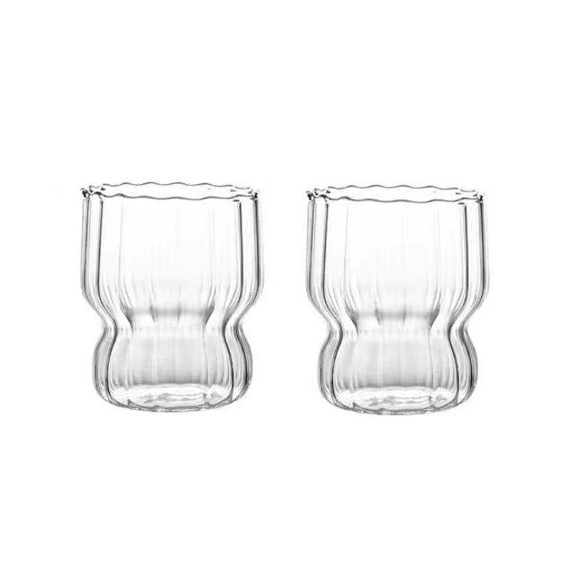 Lines Glass Tumblers, Set of 2