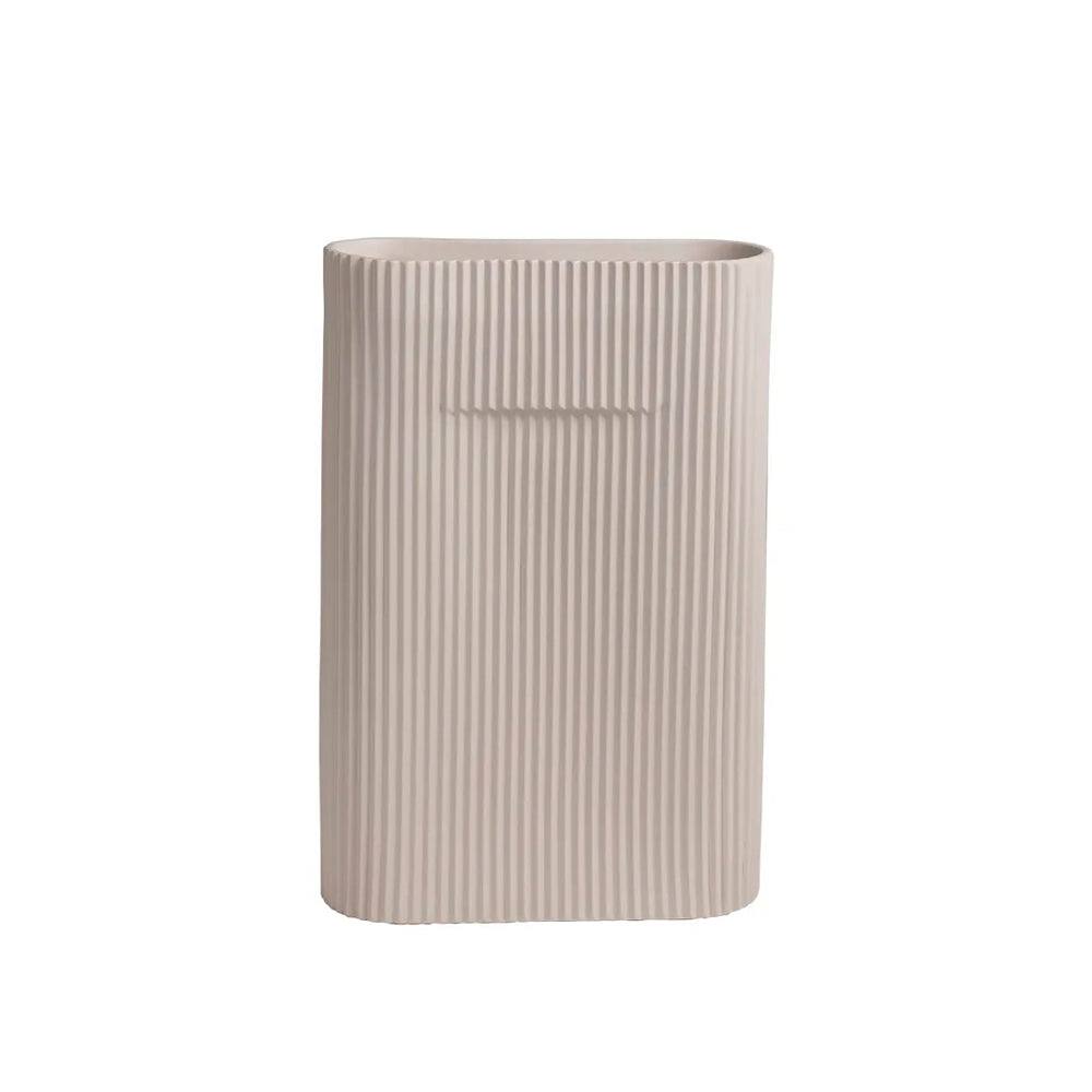 Enhabit Lines Porcelain Vase - Beige