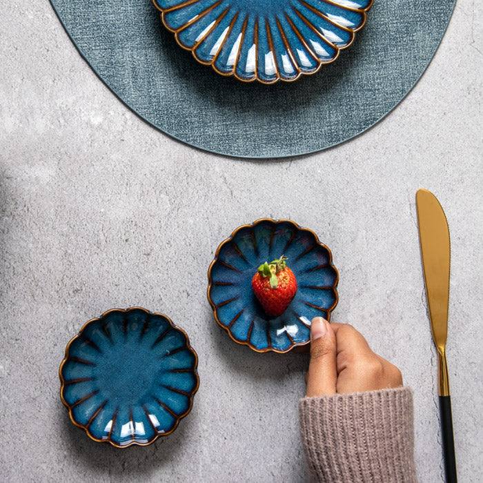 Enhabit Mara Dip Bowls, Set of 2 - Deep Blue