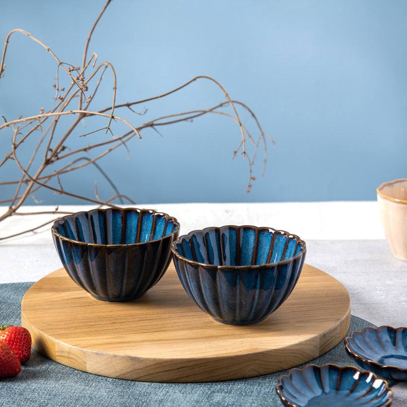 Enhabit Mara Small Bowls, Set of 2 - Deep Blue