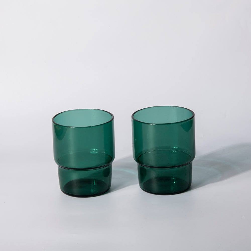 Enhabit Menlo Tall Tumblers, Set of 2 - Bottle Green