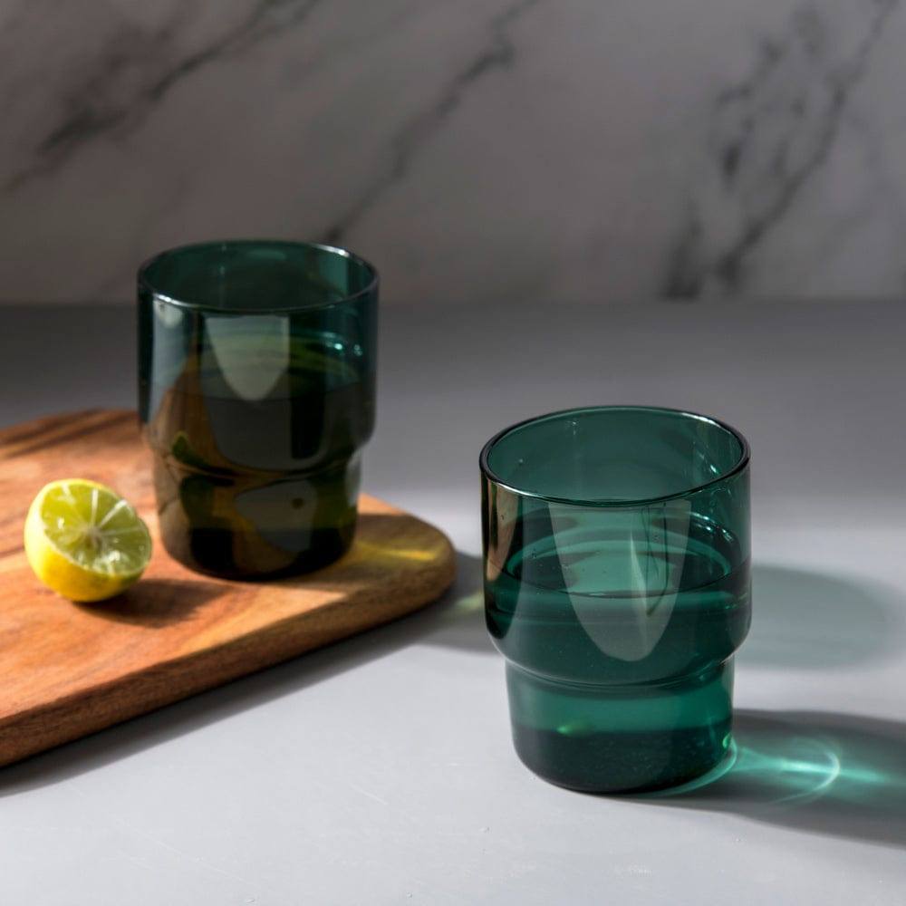 Enhabit Menlo Tall Tumblers, Set of 2 - Bottle Green