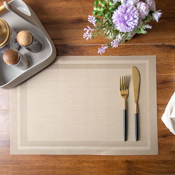 Enhabit Mesh Rectangular Placemats, Set of 6 - Beige