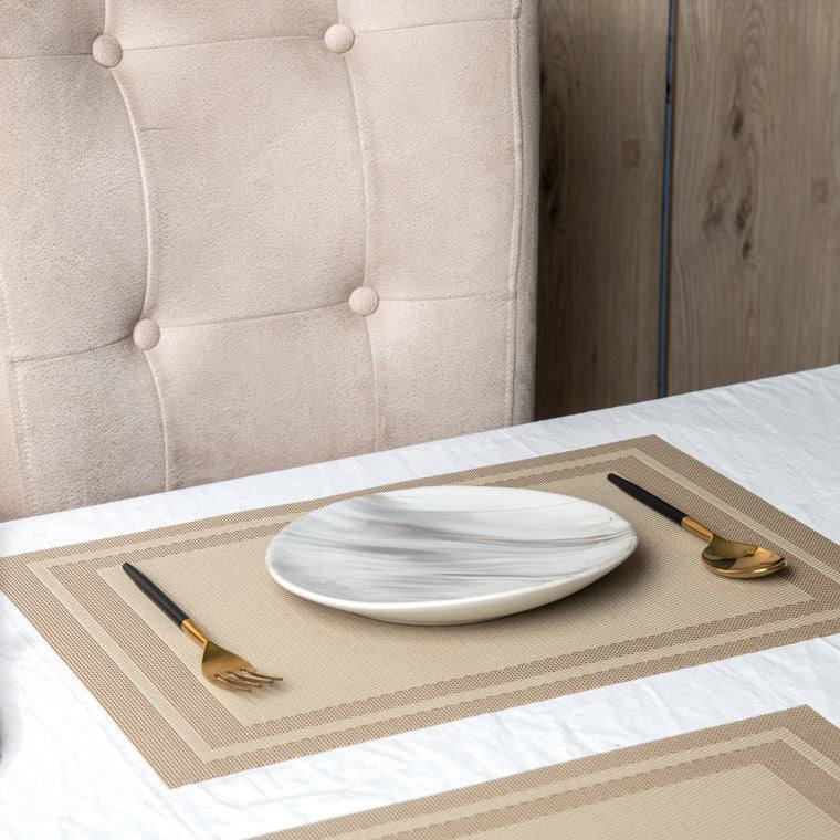 Enhabit Mesh Rectangular Placemats, Set of 6 - Beige