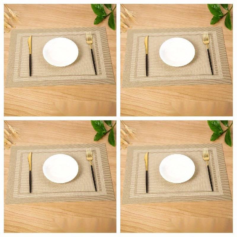 Enhabit Mesh Rectangular Placemats, Set of 6 - Beige