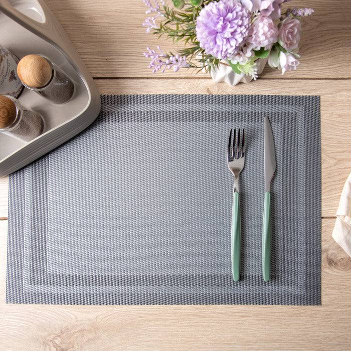 Enhabit Mesh Rectangular Placemats, Set of 6 - Grey