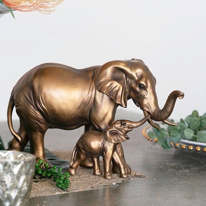 Enhabit Mother & Baby Elephant Decorative Sculpture