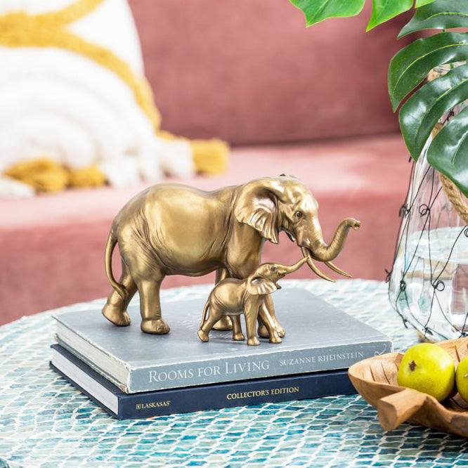 Enhabit Mother & Baby Elephant Decorative Sculpture