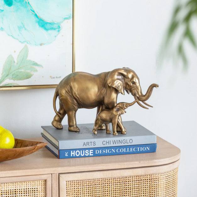 Enhabit Mother & Baby Elephant Decorative Sculpture