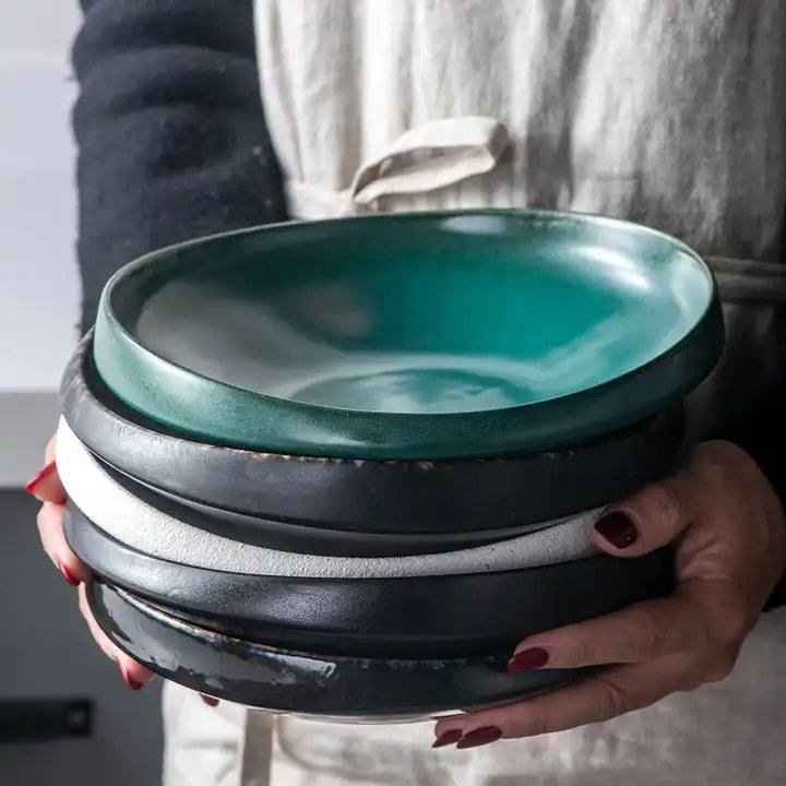 Enhabit Oasis Curved Serving Bowl - Nori Green